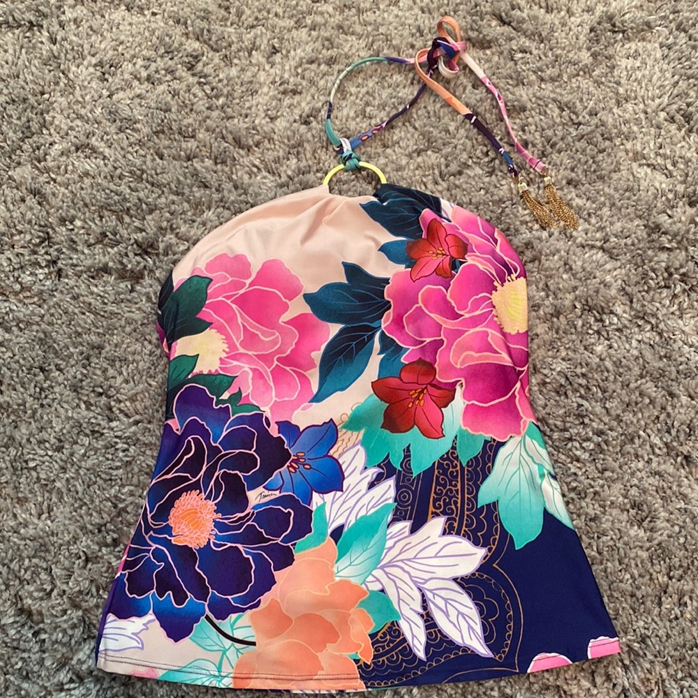 Trina Turk Floral Bikini Swim Top